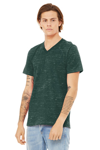 BELLA+CANVAS Unisex Textured Jersey V-Neck Tee (Forest Marble)