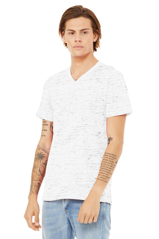 BELLA+CANVAS Unisex Textured Jersey V-Neck Tee (White Marble)