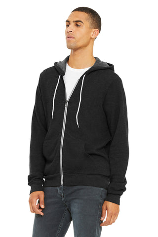 BELLA+CANVAS Unisex Sponge Fleece Full-Zip Hoodie (Black Heather)