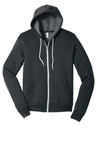 BELLA+CANVAS Unisex Sponge Fleece Full-Zip Hoodie (Dark Grey Heather)