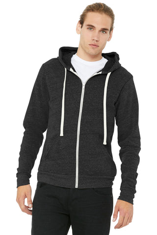 BELLA+CANVAS Unisex Triblend Sponge Fleece Full-Zip Hoodie (Charcoal-Black Triblend)