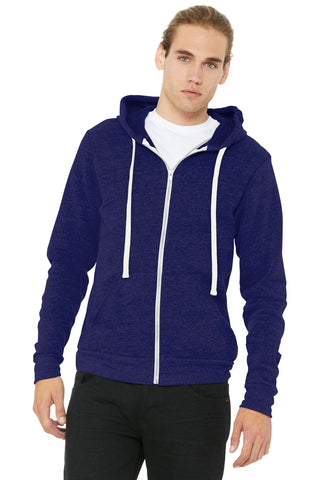 BELLA+CANVAS Unisex Triblend Sponge Fleece Full-Zip Hoodie (Navy Triblend)