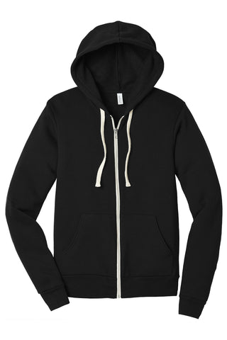 BELLA+CANVAS Unisex Triblend Sponge Fleece Full-Zip Hoodie (Solid Black Triblend)