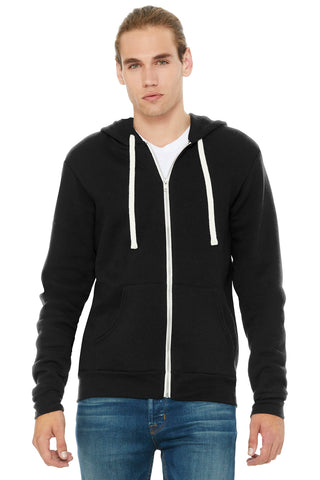 BELLA+CANVAS Unisex Triblend Sponge Fleece Full-Zip Hoodie (Solid Black Triblend)