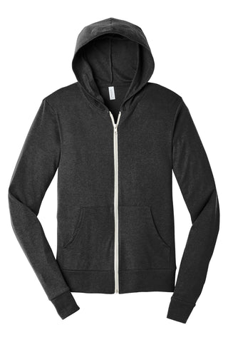 BELLA+CANVAS Unisex Triblend Full-Zip Lightweight Hoodie (Charcoal-Black Triblend)