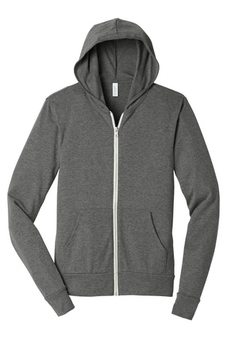 BELLA+CANVAS Unisex Triblend Full-Zip Lightweight Hoodie (Grey Triblend)