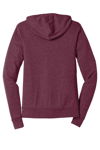 BELLA+CANVAS Unisex Triblend Full-Zip Lightweight Hoodie (Maroon Triblend)