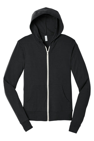 BELLA+CANVAS Unisex Triblend Full-Zip Lightweight Hoodie (Solid Dark Grey Triblend)