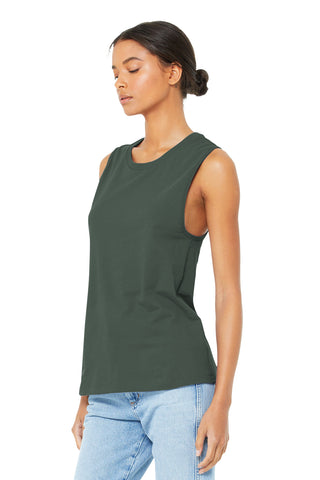 BELLA+CANVAS Women's Jersey Muscle Tank (Military Green)