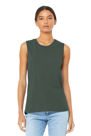 BELLA+CANVAS Women's Jersey Muscle Tank (Military Green)