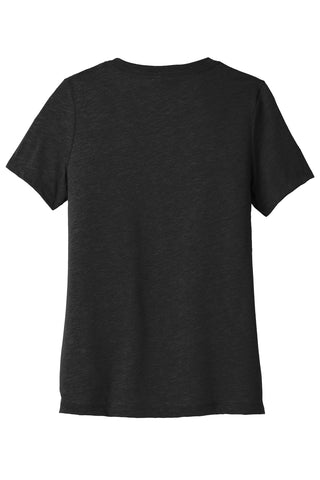 BELLA+CANVAS Women's Relaxed Heather CVC V-Neck Tee (Black Heather)