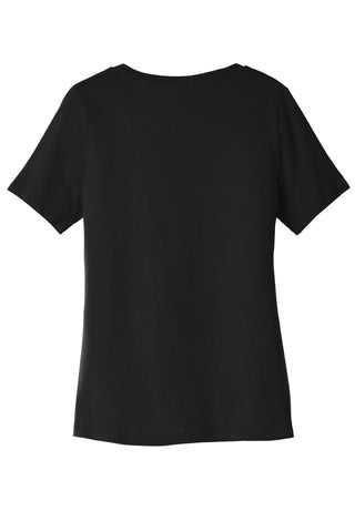 BELLA+CANVAS Women's Relaxed Jersey Short Sleeve V-Neck Tee (Black)