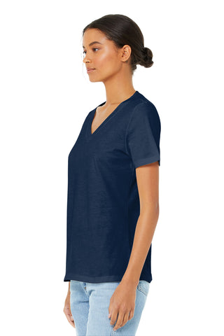 BELLA+CANVAS Women's Relaxed Jersey Short Sleeve V-Neck Tee (Navy)