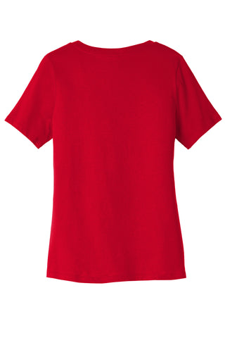 BELLA+CANVAS Women's Relaxed Jersey Short Sleeve V-Neck Tee (Red)