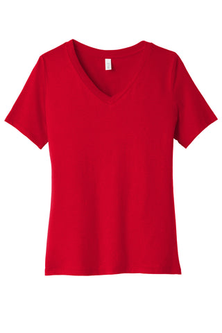 BELLA+CANVAS Women's Relaxed Jersey Short Sleeve V-Neck Tee (Red)