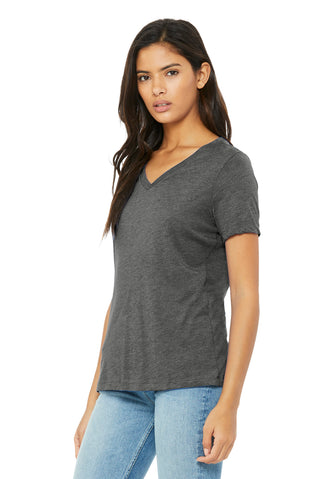BELLA+CANVAS Women's Relaxed Triblend V-Neck Tee (Grey Triblend)