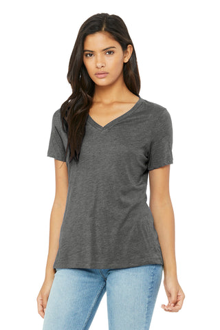 BELLA+CANVAS Women's Relaxed Triblend V-Neck Tee (Grey Triblend)