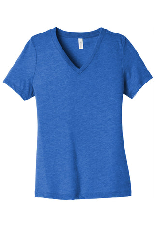 BELLA+CANVAS Women's Relaxed Triblend V-Neck Tee (True Royal Triblend)