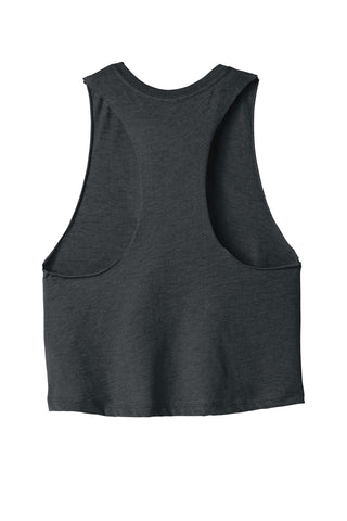 BELLA+CANVAS Women's Racerback Cropped Tank (Dark Grey Heather)