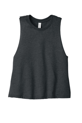 BELLA+CANVAS Women's Racerback Cropped Tank (Dark Grey Heather)