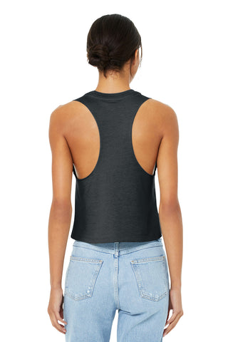 BELLA+CANVAS Women's Racerback Cropped Tank (Dark Grey Heather)