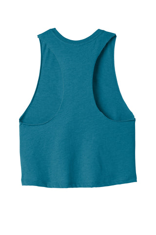 BELLA+CANVAS Women's Racerback Cropped Tank (Heather Deep Teal)