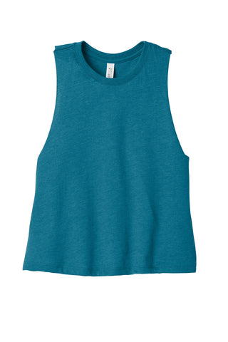 BELLA+CANVAS Women's Racerback Cropped Tank (Heather Deep Teal)