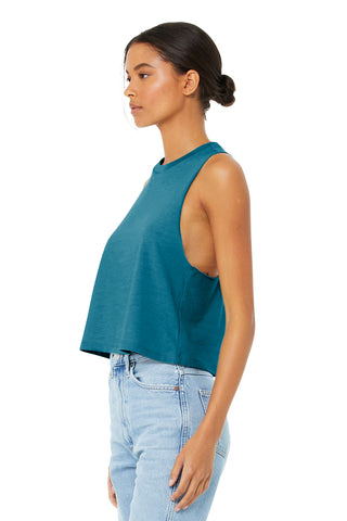 BELLA+CANVAS Women's Racerback Cropped Tank (Heather Deep Teal)