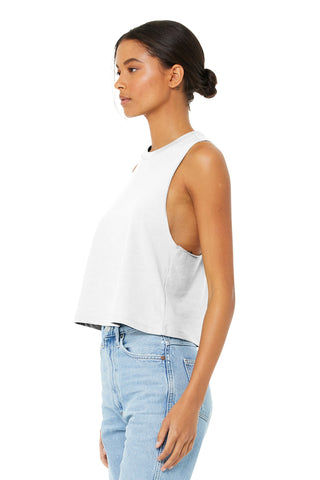 BELLA+CANVAS Women's Racerback Cropped Tank (Solid White Blend)