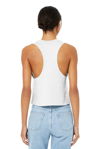 BELLA+CANVAS Women's Racerback Cropped Tank (Solid White Blend)