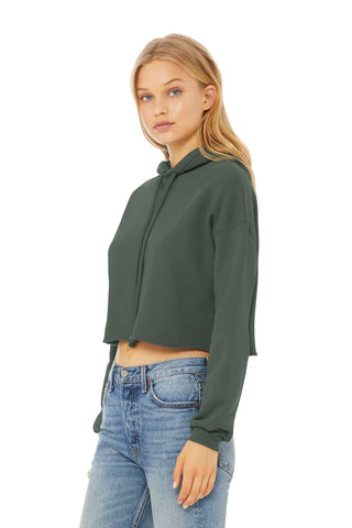 BELLA+CANVAS Women's Sponge Fleece Cropped Fleece Hoodie (Military Green)