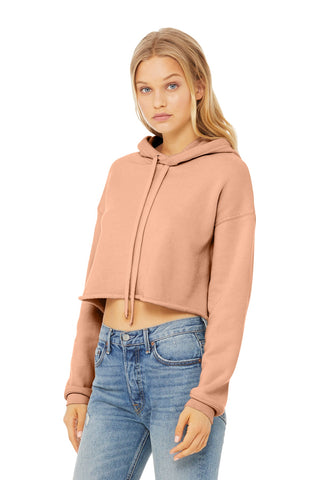 BELLA+CANVAS Women's Sponge Fleece Cropped Fleece Hoodie (Peach)