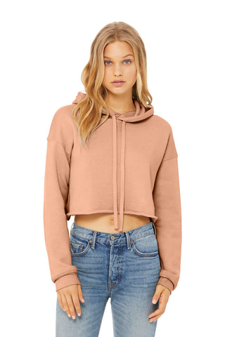 BELLA+CANVAS Women's Sponge Fleece Cropped Fleece Hoodie (Peach)