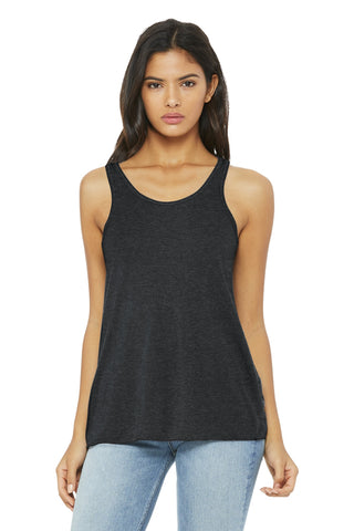 BELLA+CANVAS Women's Flowy Racerback Tank (Dark Grey Heather)