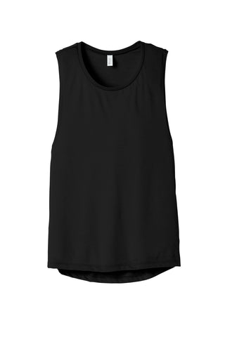 BELLA+CANVAS Women's Flowy Scoop Muscle Tank (Black)