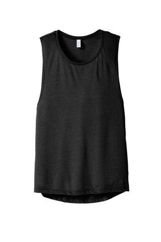 BELLA+CANVAS Women's Flowy Scoop Muscle Tank (Black Heather)