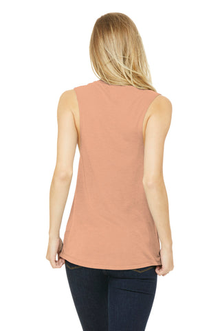 BELLA+CANVAS Women's Flowy Scoop Muscle Tank (Peach)