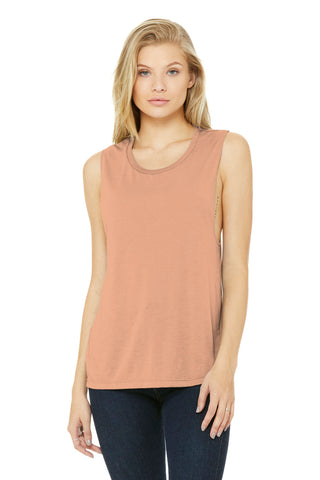 BELLA+CANVAS Women's Flowy Scoop Muscle Tank (Peach)