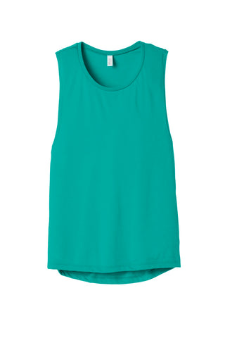 BELLA+CANVAS Women's Flowy Scoop Muscle Tank (Teal)