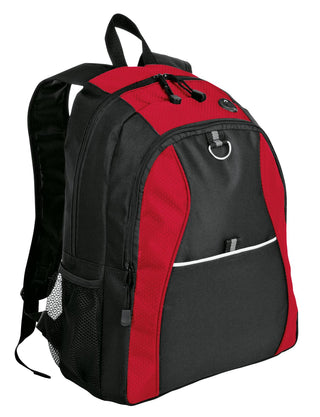 Port Authority Contrast Honeycomb Backpack (Red/ Black)