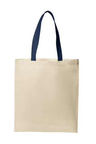 Port Authority Core Cotton Tote (Natural/ River Blue Navy)