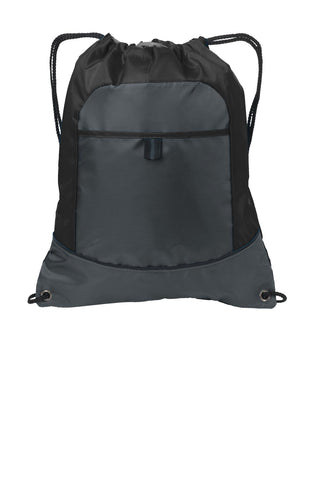 Port Authority Pocket Cinch Pack (Black/ Deep Smoke)