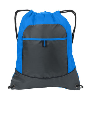 Port Authority Pocket Cinch Pack (Brilliant Blue/ Deep Smoke)