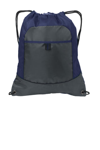 Port Authority Pocket Cinch Pack (True Navy/ Deep Smoke)