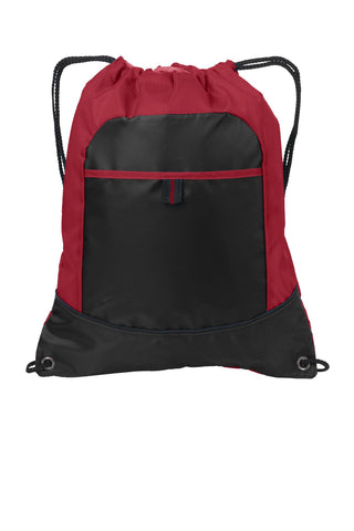 Port Authority Pocket Cinch Pack (True Red/ Black)