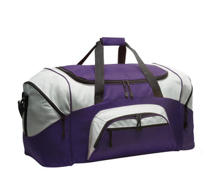 Port Authority Standard Colorblock Sport Duffel (Purple/ Grey)