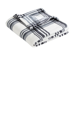 Port Authority Ultra Plush Blanket (Black/ White Plaid)