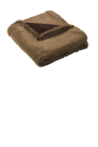 Port Authority Faux Fur Blanket (Fawn/ Espresso Brown)