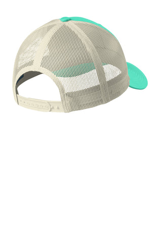 Port Authority Low-Profile Snapback Trucker Cap (Bright Seafoam/ Ecru)