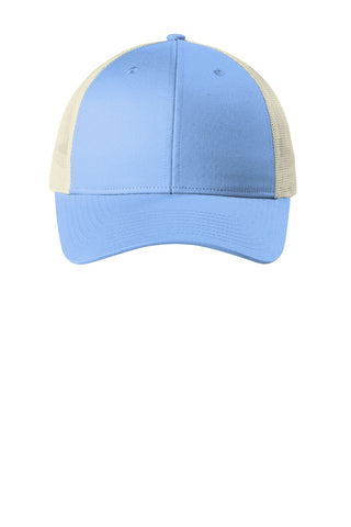 Port Authority Low-Profile Snapback Trucker Cap (Carolina Blue/ Ecru)